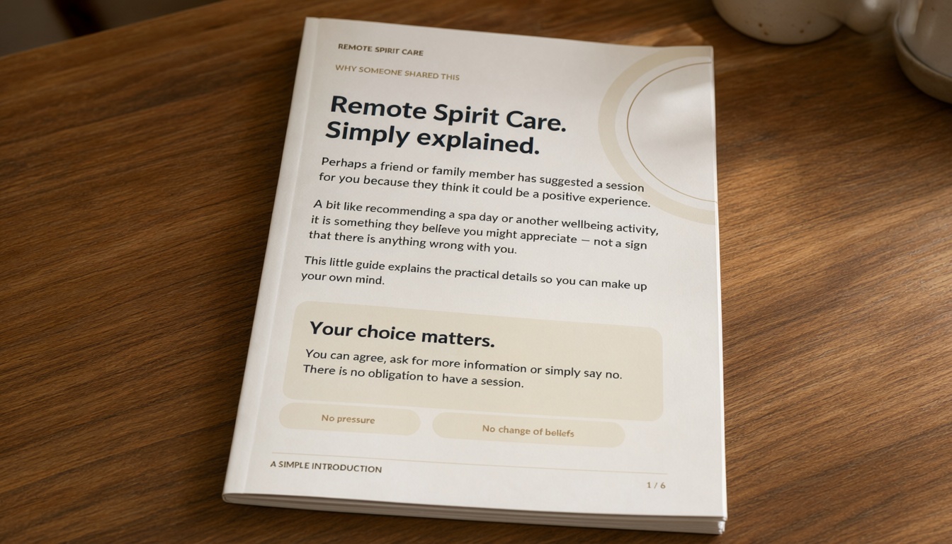 Remote Spirit Care - A Simple Introduction booklet cover